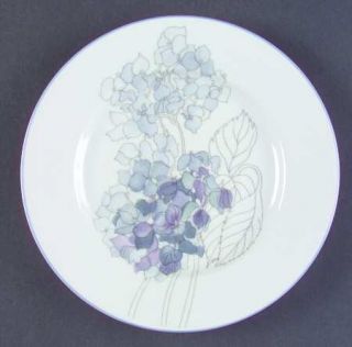 Block China Hydrangea Bread & Butter Plate, Fine China Dinnerware   Watercolors,