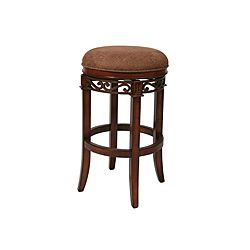 Carmel 26 inch Backless Wood Counter Stool (Murano Accent Materials 80 percent fiber/20 percent Terylene Wood finish Cosmo SepiaSeat height 26 inchesDimensions 26.25 inches high x 20 inches in diameter )