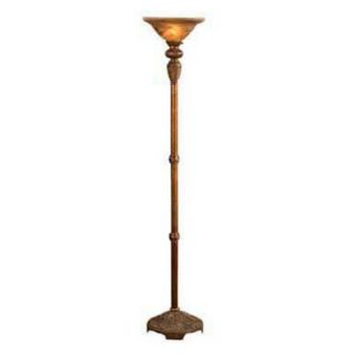 Crestview Collection Distressed Gold Torchiere   CVAMP083