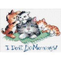 I Dont Do Mornings Mini Counted Cross Stitch Kit 7x5