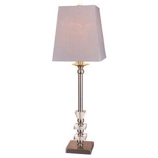 Metal/ Crystal Brushed Steel Buffet Lamp