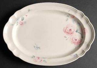 Pfaltzgraff Secret Rose 14 Oval Serving Platter, Fine China Dinnerware   Pink R