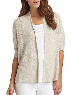 Boxy Open Front Cardigan   Natural