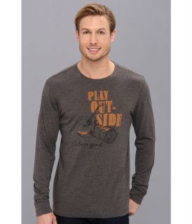 Life is good Cool Long Sleeve Mens Long Sleeve Pullover (Brown)