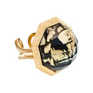 dom by dominique cohen Gold Tone & Onyx Statement Ring, Womens