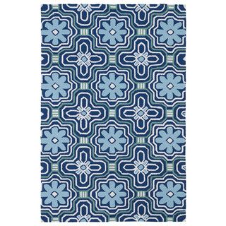 Indoor/ Outdoor Luau Blue Tile Rug (2 X 3)