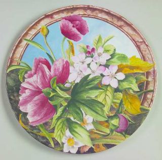 Gien Volupte Cake Plate, Fine China Dinnerware   Multicolor Flower Motif