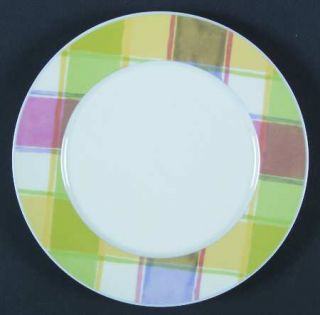 Studio Nova Tratorria Salad Plate, Fine China Dinnerware   Pink/Green/Yellow Pla