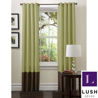 Lush Decor Prima Green/ Chocolate Curtain Panels (set Of 2)