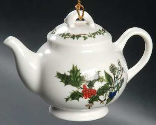 Portmeirion Holly And The Ivy, The Teapot Ornament, Fine China Dinnerware   Holl