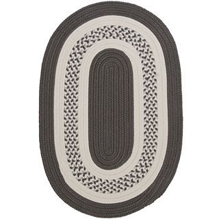 Lighthouse Reversible Braided Indoor/Outdoor Oval Rugs, Gray
