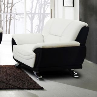 Alica Modern Black/ White Faux Leather Chair