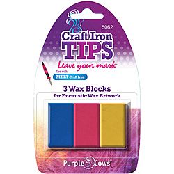Purple Cows Craft Iron Red/ Yellow/ Blue Encaustic Wax Refill (Red/yellow/blueMaterials WaxPackage includes one (1) red, one (1) yellow and one (1) blue wax refillFor use with Melt Craft Iron (sold separately)For encaustic wax artworkDimensions 1.75 inc