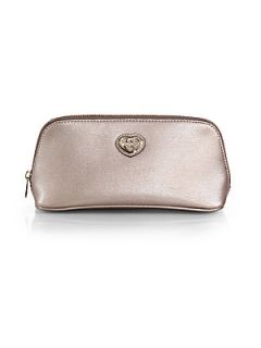 Gucci Lovely Metallic Leather Cosmetic Case   Dark Shell