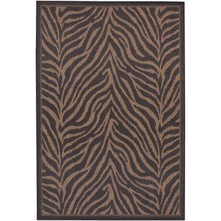 Recife Zebra Black Cocoa Rug (53 X 76) (BlackSecondary colors CocoaPattern ZebraTip We recommend the use of a non skid pad to keep the rug in place on smooth surfaces.All rug sizes are approximate. Due to the difference of monitor colors, some rug colo