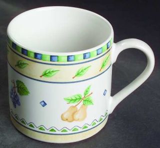Coventry (PTS) Orchard Fruit Mug, Fine China Dinnerware   Cream Band, Multicolor