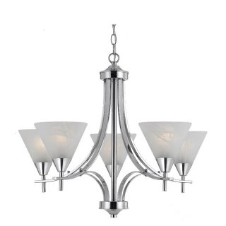 Contemporary 5 light Plated Chrome Chandelier