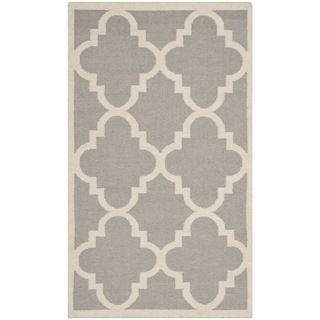 Safavieh Hand woven Moroccan Dhurrie Dark Grey Wool Rug (4 X 6)