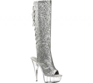 Womens Pleaser Delight 2018   Silver Glitter/Clear Boots