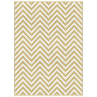 Metropolis Yellow And White Chevron Area Rug (53 X 73) (PolypropyleneDoes not contain latexConstruction Method Machine madePile Height 0.39 inchStyle ContemporaryPrimary color YellowSecondary colors WhitePattern ChevronTip We recommend the use of a