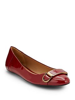 Apthorp Patent Leather Ballet Flats   Brick Red