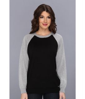 MICHAEL Michael Kors L/S Raglan Lurex Sweater Womens Sweater (Black)