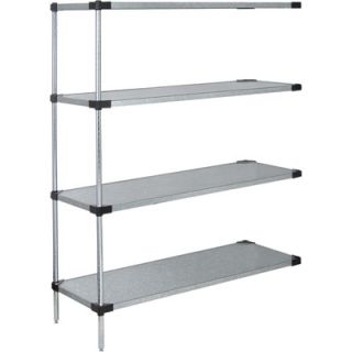 Quantum Solid Shelf Unit System   63 Inch H Add On Unit with 4 60 Inch W x 24