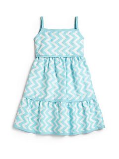 Isabel Garreton Toddlers & Little Girls Tiered Zigzag Dress   Aqua