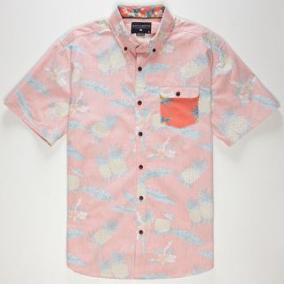 Pineapples Mens Shirt Coral In Sizes Large, X Large, Medium, Small, X