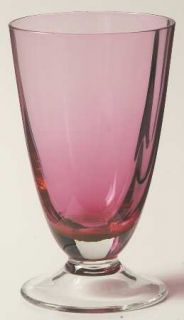 Unknown Crystal Unk466 Juice Glass   Cranberry Bowl,Optic,Clear Stem And Foot