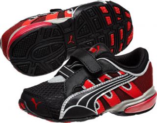 Childrens PUMA Voltaic 3 V Fade   Black/High Risk Red/Puma Silver Casual Shoes