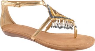 Womens Nine West Whitesand   Gold Synthetic Ornamented Shoes