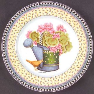 Sakura Spring Bouquet Salad Plate, Fine China Dinnerware   Black/White Border,Sc