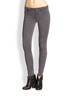 J Brand Luxe Sateen Mid Rise Super Skinny Jeans   Ash