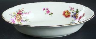 Royal Cauldon Marita 9 Oval Vegetable Bowl, Fine China Dinnerware   Florals,Sca