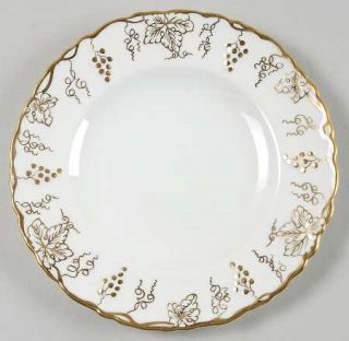 Royal Crown Derby Vine Gold Bread & Butter Plate, Fine China Dinnerware   Scallo