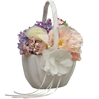 Ivy Lane Design Water Lily Flower Girl Basket, White