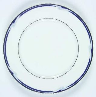 Lenox China Joanna Salad Plate, Fine China Dinnerware   Debut,Blue Band,Gray Wav