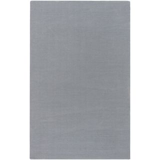 Hand crafted Solid Grey/blue Harlem Wool Rug (2 X 3)