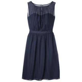 TEVOLIO Womens Plus Size Chiffon Illusion Sleeveless Dress   Academy Blue   28W