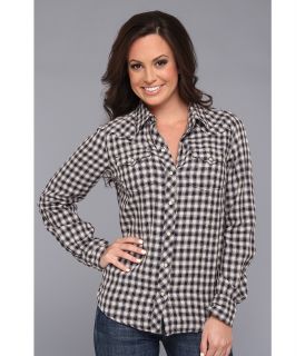 Lucky Brand Dixie Gingham Western Womens Long Sleeve Button Up (Black)