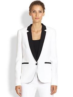 Michael Kors Tuxedo Jacket   Optic White