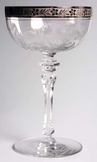 Tiffin Franciscan Melrose Mansard (Clear/Platinum Enc) Champagne/Tall Sherbet  