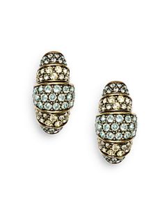 Tastefully Tiered Clip On Earrings   Blue Champagne