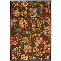 Hand hooked Transitional Brown Wool Rug (6 X 9) (BrownPattern FloralMeasures 0.375 inch thickTip We recommend the use of a non skid pad to keep the rug in place on smooth surfaces.All rug sizes are approximate. Due to the difference of monitor colors, s