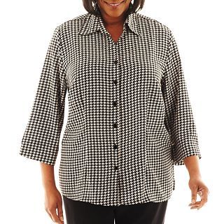 Cabin Creek  Sleeve Blouse, Houndstooth