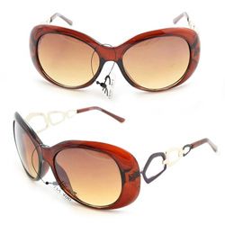 Womens 11121 Brown And Amber Round Sunglasses