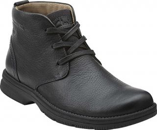 Mens Clarks Senner Ave   Black Tumbled Leather Boots