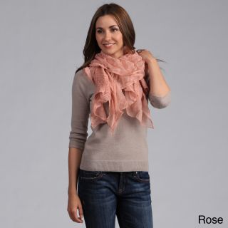 Womens Solid Sheer Ruffled Shawl