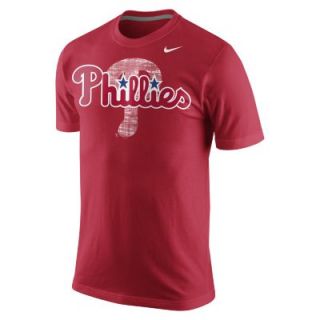 Nike Tri Blend Wordmark Logo 1.4 (MLB Phillies) Mens T Shirt   Red